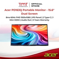 Acer PD163Q Portable Monitor - 15.6" Dual Screen | 8ms(GTG) 60Hz | FHD 1920x1080 | IPS Panel | 2 Typ