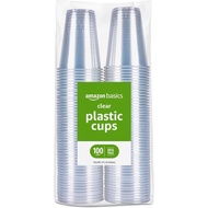 Basicsall Disposable Transparent Plastic Cup, 9 Ounces, 100 Pieces Pack
