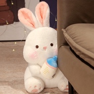 Bottle Milk White Rabbit Plush Toy Stuff Bunny Doll Present Girl Kids Birthday Gift Child Patung Peluk Arnab 奶瓶兔子可爱娃娃公仔