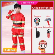 ◑ ▰ ﹍ Fireman Costume for Kids Boy Firefighter Career Guidance Suit Children Cosplay Uniform Christ