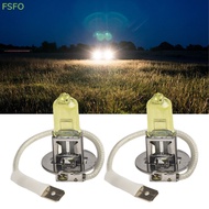 FSFO| 2PCS H3 Amber Xenon Yellow 100W Halogen Car Front Fog light Headlight Bulbs