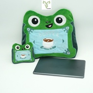 Rytanda Frog Plush IPad Bag Cute Animal Frog Wallet Toy Soft Animal Doll Girlfriend Colleague Christ