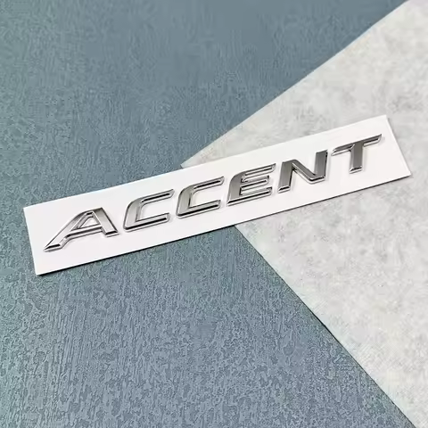 1PC 3D ABS ACCENT Car Letter Logo Sticker Tail Bumper Badge Auto Rear Trunk Emblem Decals Accessorie
