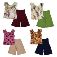 Girl Sleeves Less Top And Palazzo Pants by OEM Set Baju Tanpa Lengan dan Seluar Palazo Budak Perempu