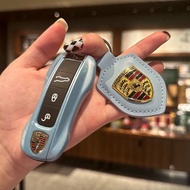Porsche Taycan Key Shell 911 Panamera Macan Cayenne 718 Ice Crystal Blue Key Shell Set