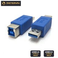 USB 3.0 Type-A Male to B Female Extender Connector Adapter for Scanner Docking Station Printer Compu