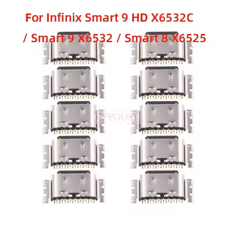 10PCS For Infinix Smart 9 HD X6532C / Smart 9 X6532 / Smart 8 X6525 USB Dock Connector Charger Charg