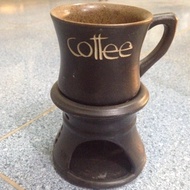 Bat Trang ceramic coffee warming cup set, large Size 145ml