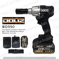 DOLIZ IMPACT WRENCH CORDLESS BD550 MESIN PEMBUKA BAUT Bor Impact Wrench Cordless Brushless 21V MESIN