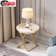 Nordic Affordable Luxury Side Table Living Room Sofa Corner Table Marble Iron Small round Table Simp