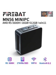 Firebat Mn56 迷你遊戲電腦 Amd Ryzen 5 5600h Windows 11 內存 16gb Ddr4 512gb Nvme Ssd 迷你電腦 Wifi6 遊戲桌面電腦