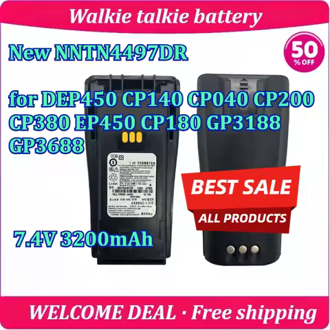 New NNTN4497DR for DEP450 CP140 CP040 CP200 CP380 EP450 CP180 GP3188 GP3688 Walkie Talkie Battery 7.