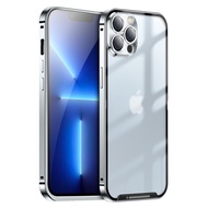 iPhone 13 Pro MAX Case Matte Back Metal Frame Aluminum alloy Bumper Full body Protective Shockproof 