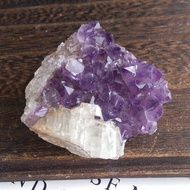 Amethyst 巴西產地 原皮紫水晶 方解石 共生礦 天然礦石 原礦