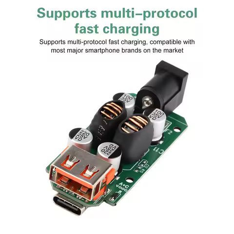 DC 9V-30V Step Down Module USB A 30W+Type C 20W Buck Converter Support VOOC Multi protocol