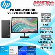 Hp PC Desktop M01-F3014D i3-13100 8GB SSD 512GB VGA Intel HD WIN11+OHS