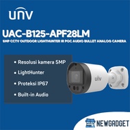 UNV UAC-B125-APF28LM 5MP CCTV OUTDOOR LIGHTHUNTER IR POC AUDIO BULLET ANALOG CAMERA