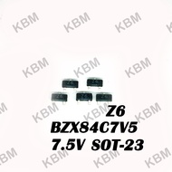 Zener Diode BZX84C7V5 Z6 7.5V BZX84C8V2 Z7 8.2V BZX84C9V1 Z8 9.1V BZX84C10 Z9 10V SMD SOT-23 5Pcs