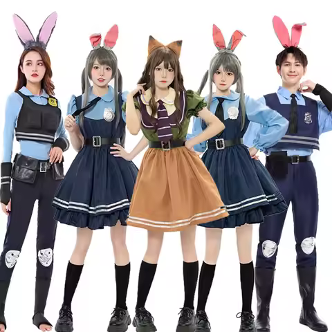 Anime Zootopia Judy Fox Cosplay Dress Male Female Cosplay Anime Judy Hopps Nick Wilde Costume Suit C
