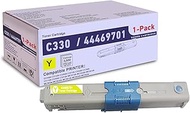 1 Pack Yellow 44469701 Compatible C330 toner cartridge, Replacement for OKI C330 (44469701) - Compat