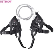 USTHOW Bicycle Shifter Levers, 3x7 21 Speed 3x8 24 Speed 21 Speed Bicycle Shifter, Thumb Gear Shift 