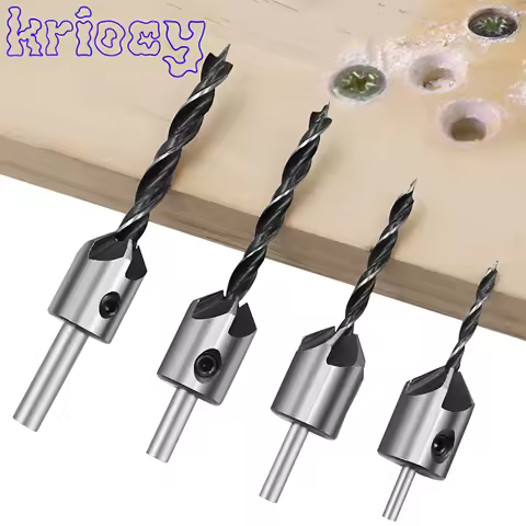 Countersink Drill Bit Set Reamer Woodworking Chamfer HSS Flute Drill Bits Chamfer Reamer for Woodwor