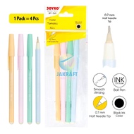 BONANZA 4 Pcs Ballpoint Pens JOYKO BP365 Tomoko Ballpoint Pens 4 Pcs 7 mm Semi Needle Tip