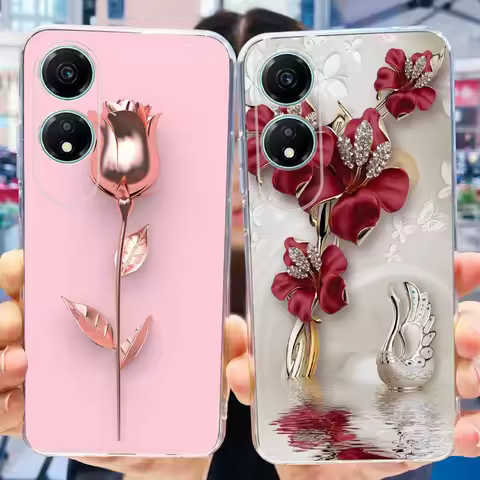 For Honor X5 Plus Case WOD-LX1 WOD-LX2 WOD-LX3 2023 Fashion Elegant Pattern Soft Silicone TPU Phone 