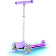 BremToy Roller Kinder 3 Jahre, Kinder Roller mit Leuchtendem Deck und PU-LED-Rädern, 4-Stufig Höhenv