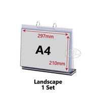 A6 A5 A4 Table Menu Stand with 6 Sleeves/Flip Menu Display Stand Clear Menu Cover (PortraitLandscape