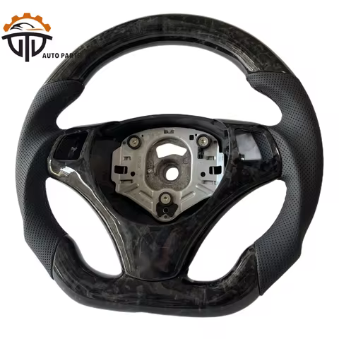 For Bmw E90 E92 E8x Forged Carbon Fiber Steering Wheel Perforated Leather Accessories Vehicles