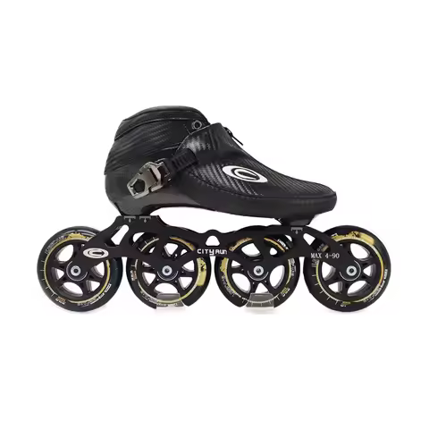 Super Worth CITYRUN Inline Speed Skates Upper Boot Champion Zip-version Speed Boots for Kids 4X90mm 