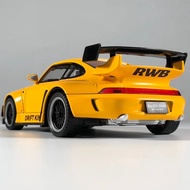 FW 1:22 Porsche RWB 993 Targa 911 Supercar Alloy Metal Diecast Model Car Boy’s High Simulation Minia
