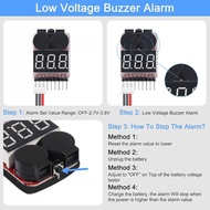 6pcs Lipo Battery Checker RC Battery Low Voltage Buzzer Alarm Voltage Tester Monitor for 1-8S Lipo L