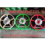 🔥 CUSTOM KAWASAKI AR80 PNP Ex5 rim 18 1.40 wave SPORT 5 BATANG ENKEI Red green gold Hijau merah hub 