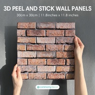 3D Brick Wall Sticker Self Adhesive 3D Wall Panel Brick Wallpaper, DIY Wall Sticker for Living Room, Bedroom, Kitchen Backsplash, Bathroom, Interior Home Wall Decor 30*30cm