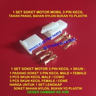Small 3 Pin Motor Socket + Skun / Socket 3Pin Small 3Pin Cable Connector / Small 3 Pin Cable Socket