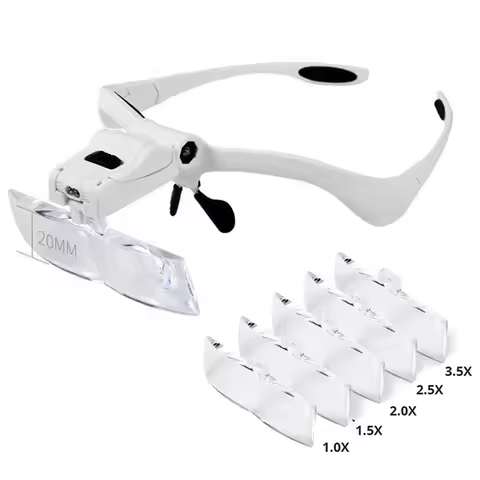 Headband LED Magnifier 1.0X, 1.5X, 2.0X, 2.5X, 3.5X Magnifying Glass With LED Light Portable Backlit