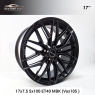 (VOX105) NEW SPORT RIMS LIGHT RAXER WHEELS FLOW FORMING 17 INCH 17x7.5 5x100 ET40 MBK READY STOCK