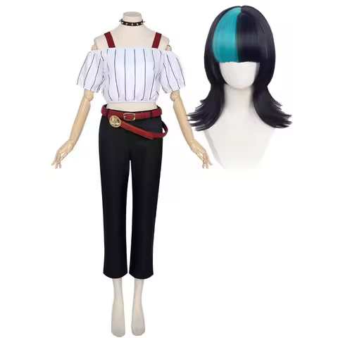Women Anime Kirara Hoshi Cosplay Off Shoulder Top Pants Set Costume Outfit Or Wig