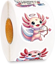 WorldBazaar Valentine's Day Cute Axolotl Stickers 500 Pcs Pink Axolotl Love Decal Amphibian Themed S