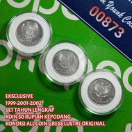 Eksclusive Koleksi Uang Kuno Koin 50 Rupiah Kepodang Set Tahun Lengkap 1999/2001/2002 All Coin Lustr