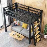 Strong Loft Bed Queen King Size Double Decker Elevated Bunk Bed  Loft Bunk Bed Study Desk Full Set S