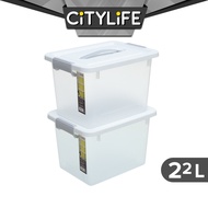 Citylife 22L Stackable Storage Container Box With Retractable Handle Plastic Container X-6264