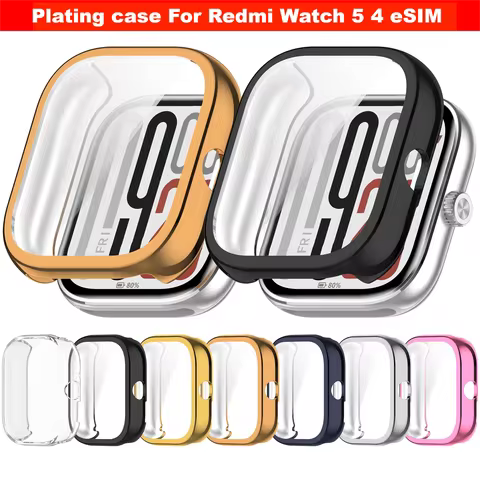 Plating TPU Case for Redmi Watch 5 and Redmi Watch 4 Screen Protector for Redmi Watch 5 ESIM Case Ac
