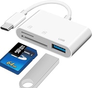 USB C Card Reader, 3 in 1 USB C to Micro SD TF Memory Card Reader Compatible with Pad Pro, Chromeboo
