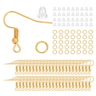 Beadia 300pcs SET BAHAN PEMBUAT ANTING | Hook Ring Karet Ring Mata | Hypoallergenic untuk Tindikan B