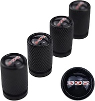 (Set of 4) 392 Metal Auto Tire Valve Stem Cap Cover with Resin 392 Emblem Trim for Jeep Wrangler Gla