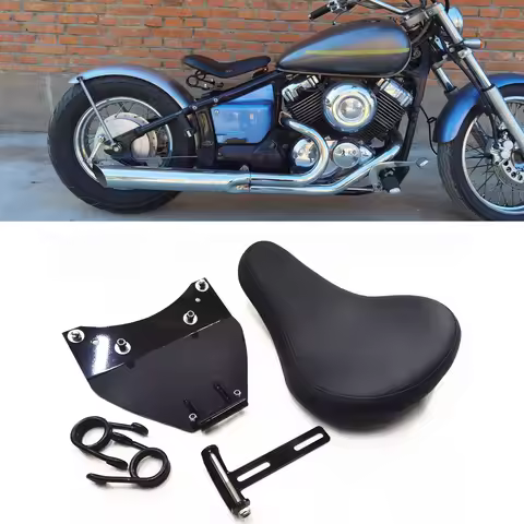 For YAMAHA DRAGSTAR 400 650 Motorcycle Driver Solo Seat Cushion Saddle Pillion Cover Pad With Spring