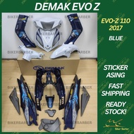 RAPIDO Coverset Demak Evo-Z 110 2017 Black Red Blue Body Cover Set (Sticker Asing) Airbrush Clear 2K